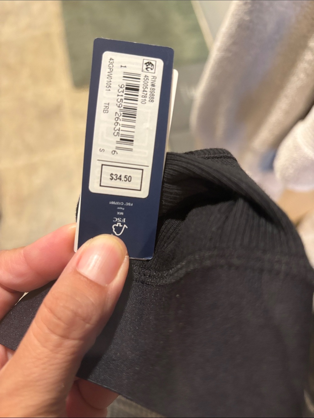 GAP Black Ribbed Racerback Workout Bra - Picture 7 of 7
